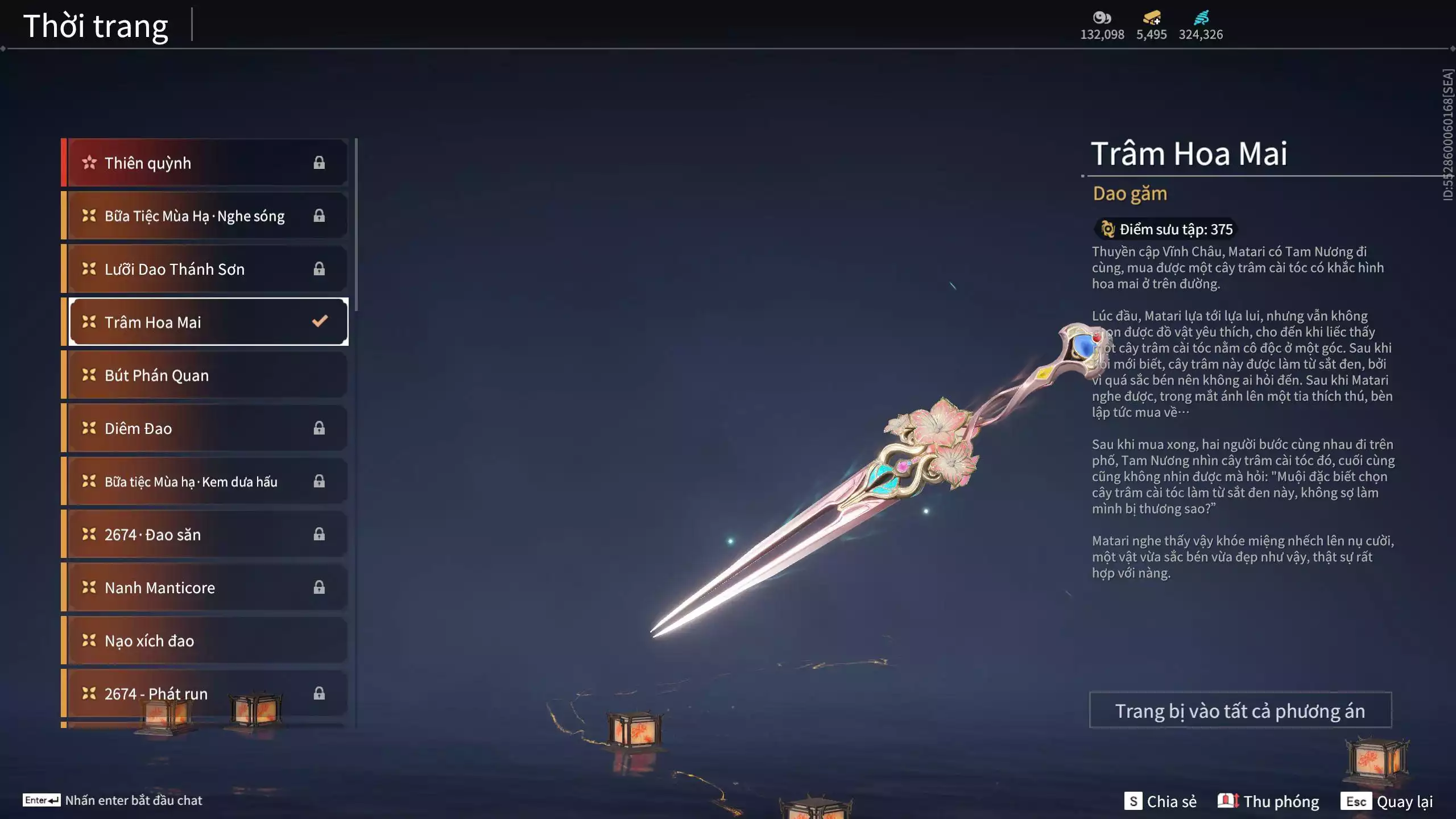 Ảnh Acc 645:***Sẵn 5K5 Vàng***8 Vũ khí đỏ, 7 Trang phục đỏ