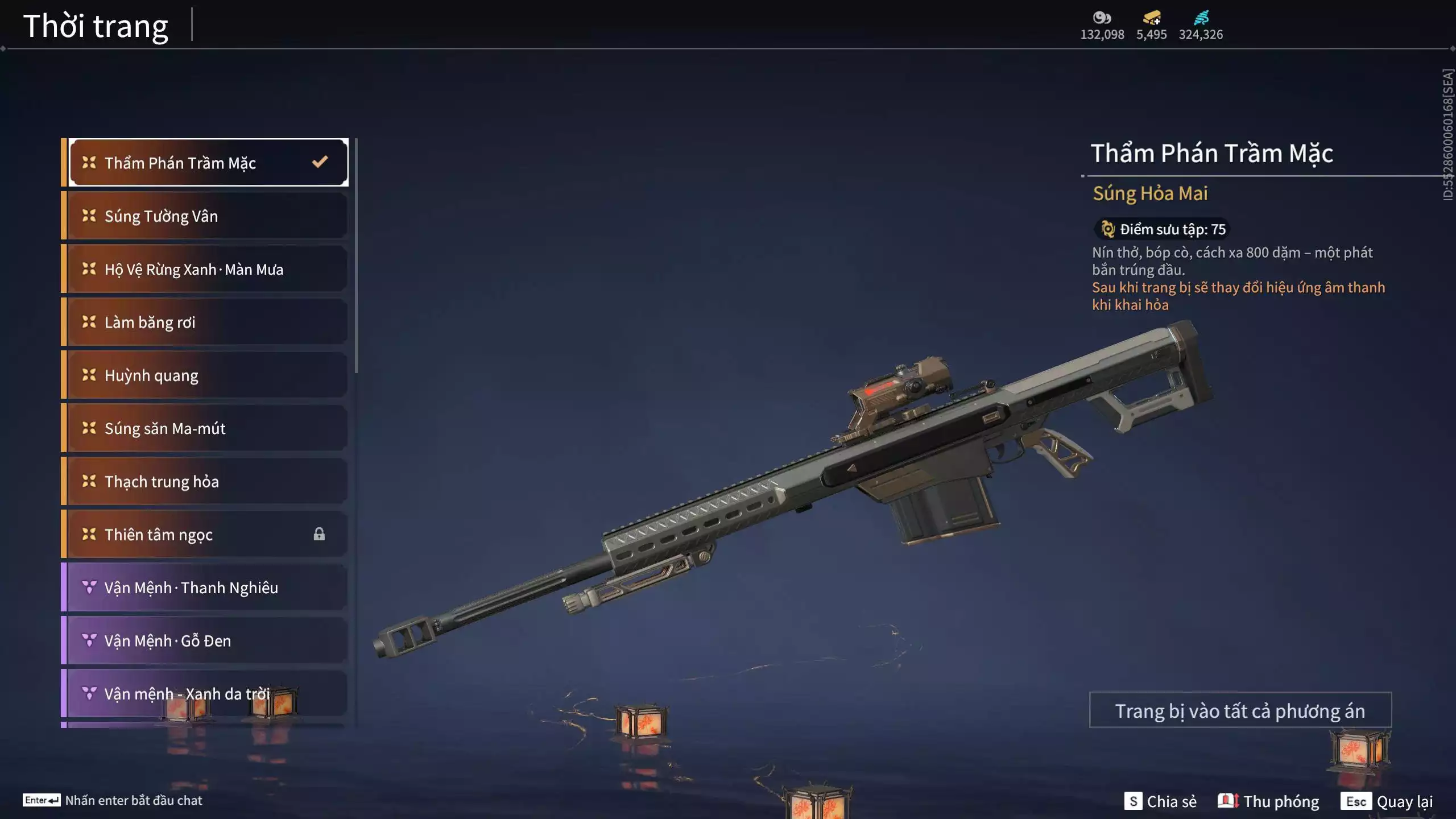 Ảnh Acc 645:***Sẵn 5K5 Vàng***8 Vũ khí đỏ, 7 Trang phục đỏ