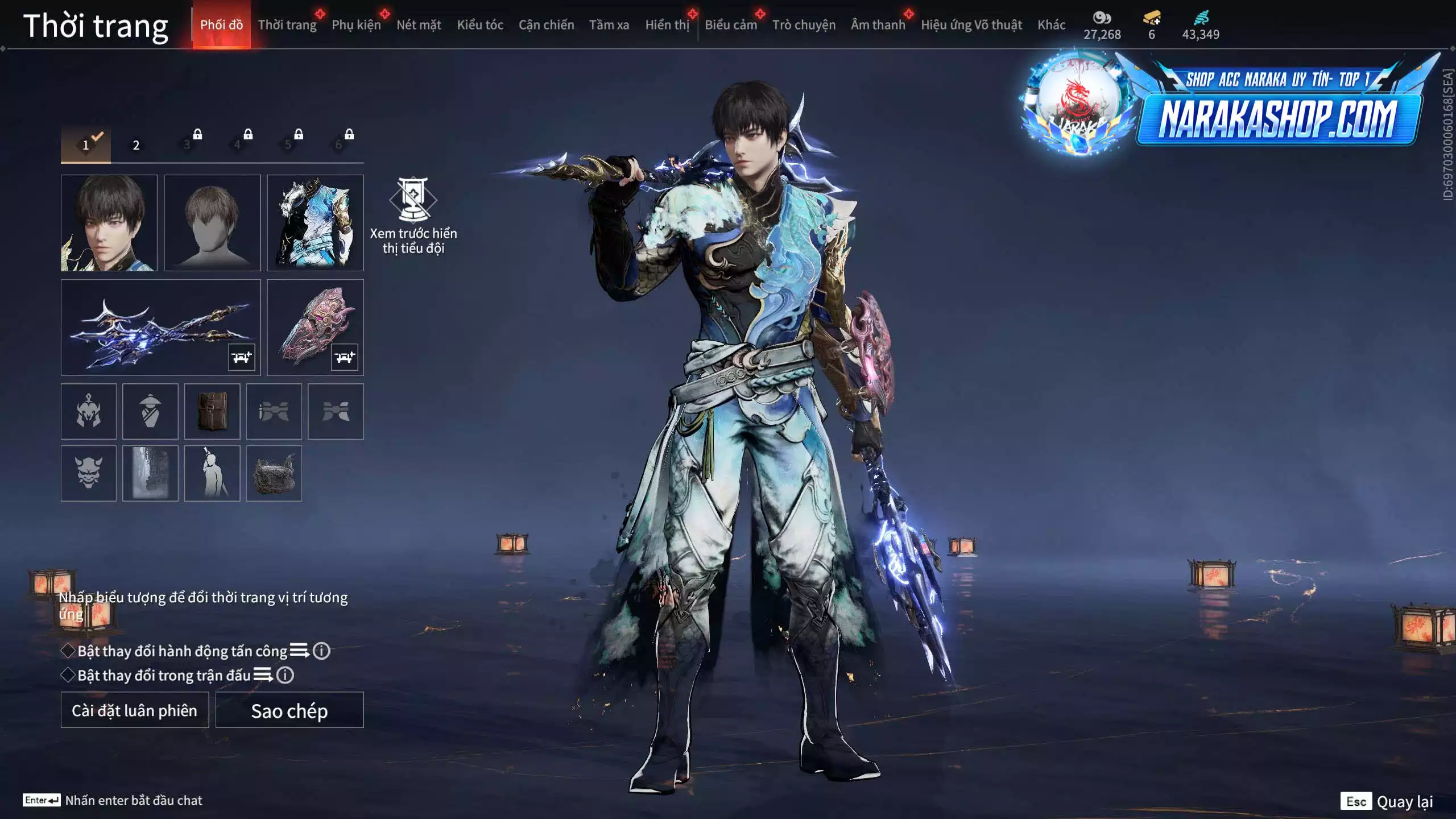 Ảnh Acc 579: 5 Vũ khí đỏ: Tinh Đế, Kích Phi Tướng, Song Long Chầu Nguyệt, Kinh Bách Lý, Long Tước, 3 Trang phục đỏ: Hoa Của Cát, Thủ Mặc Kỳ, Lưu Kim Hiểu Cẩm