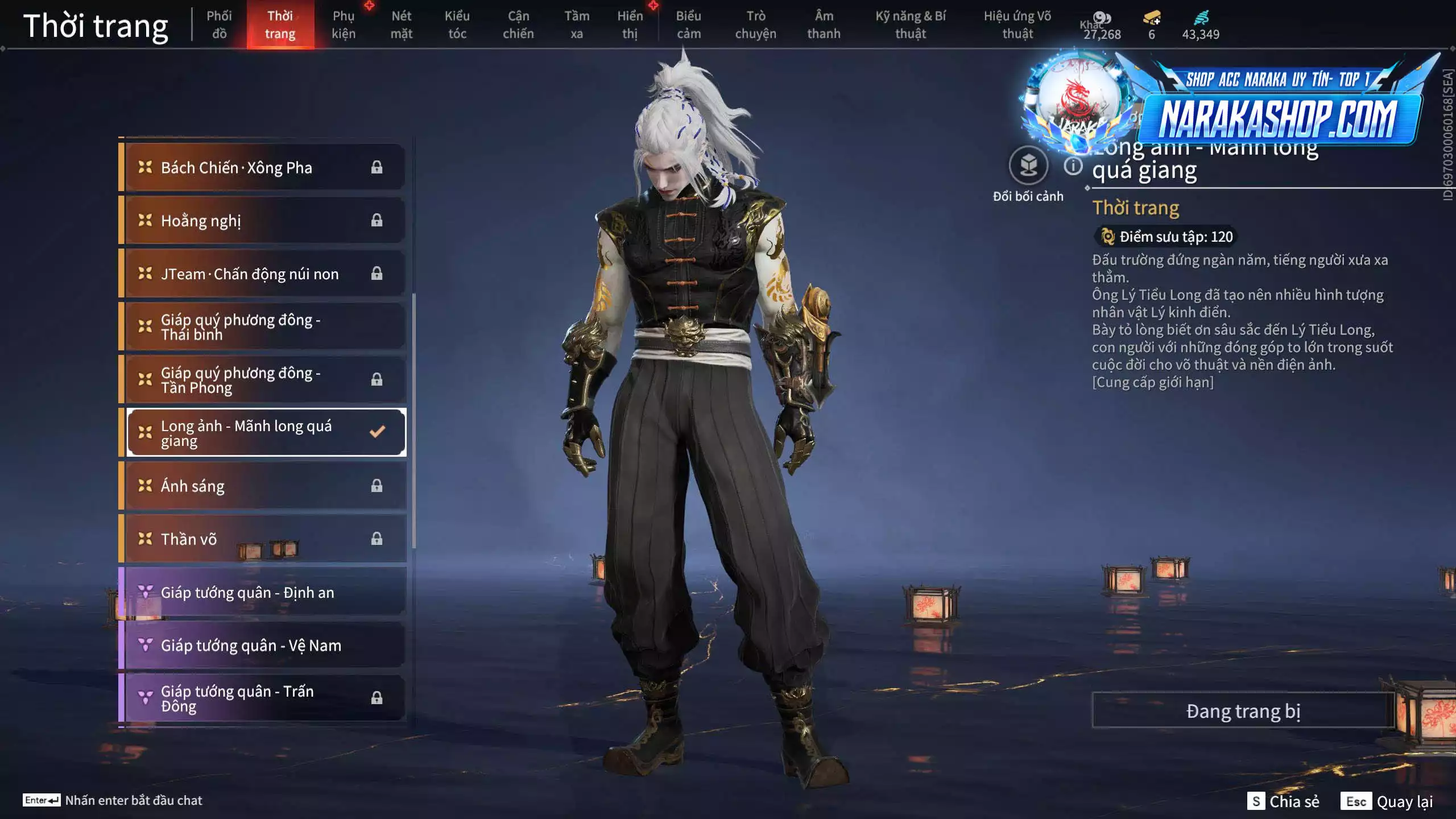 Ảnh Acc 579: 5 Vũ khí đỏ: Tinh Đế, Kích Phi Tướng, Song Long Chầu Nguyệt, Kinh Bách Lý, Long Tước, 3 Trang phục đỏ: Hoa Của Cát, Thủ Mặc Kỳ, Lưu Kim Hiểu Cẩm