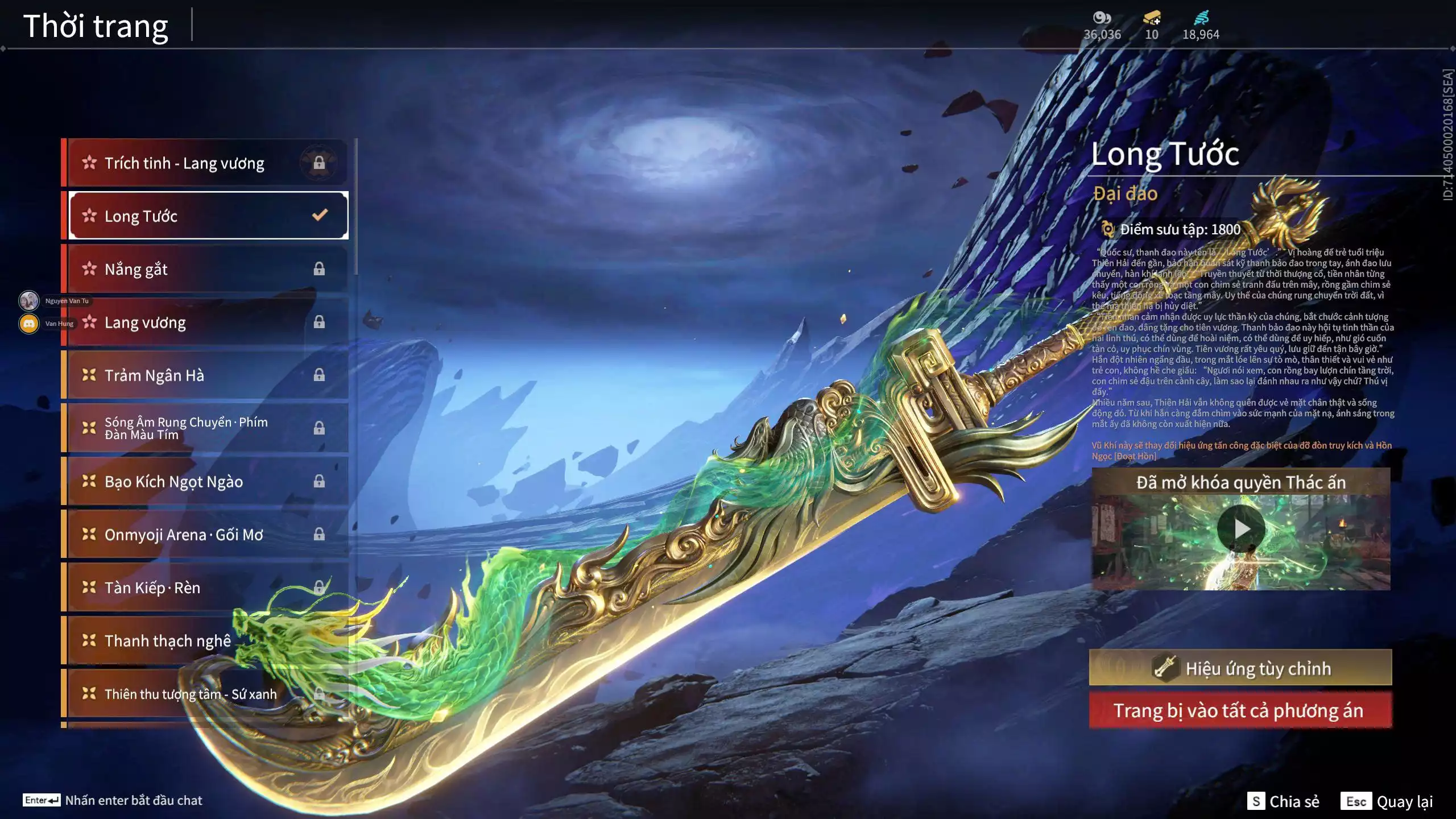 Ảnh Acc 681: 5 Vũ khí đỏ, 2 Trang phục đỏ