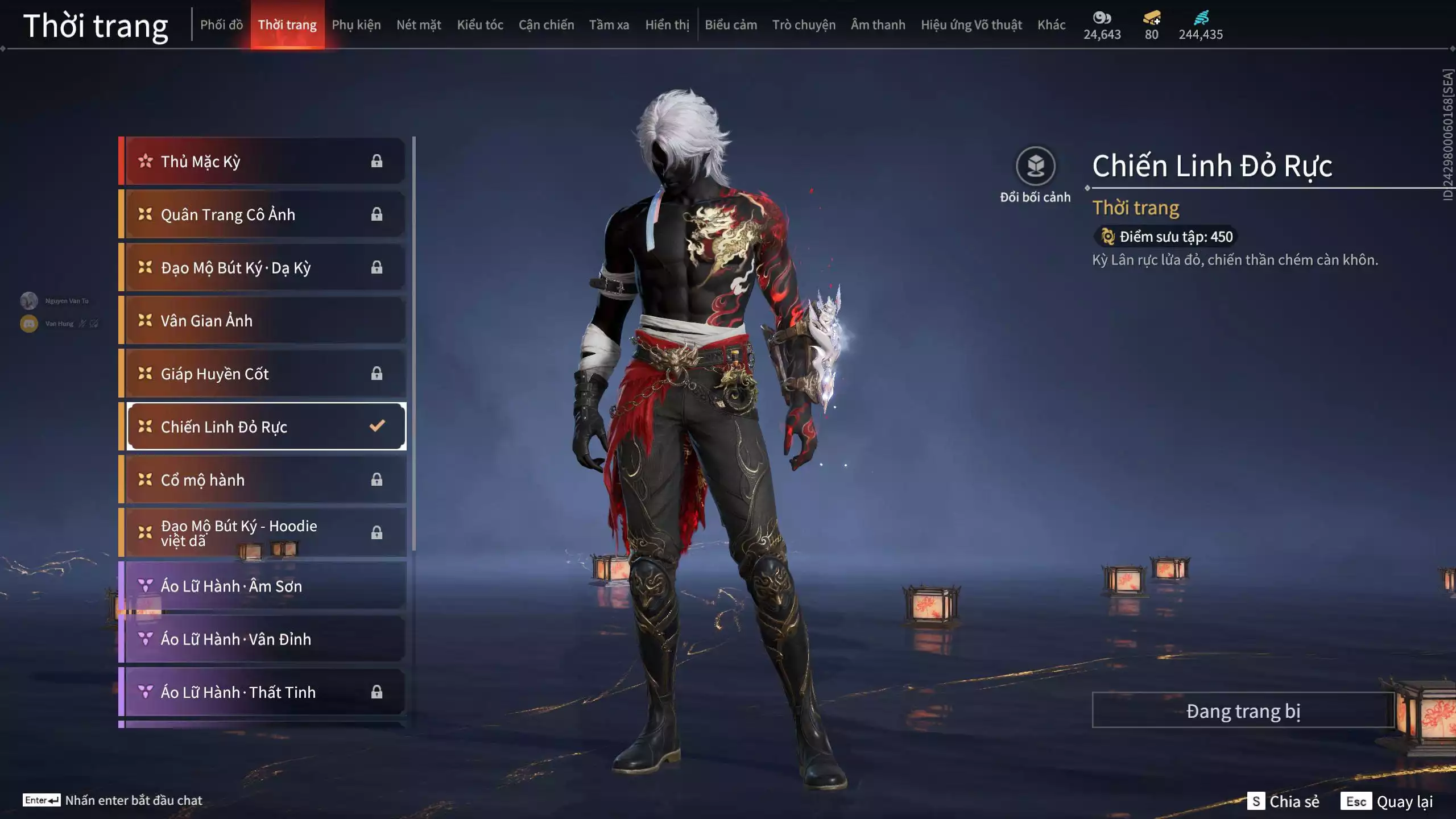 Ảnh Acc 412: 8 Vũ khí đỏ, 5 Trang phục đỏ