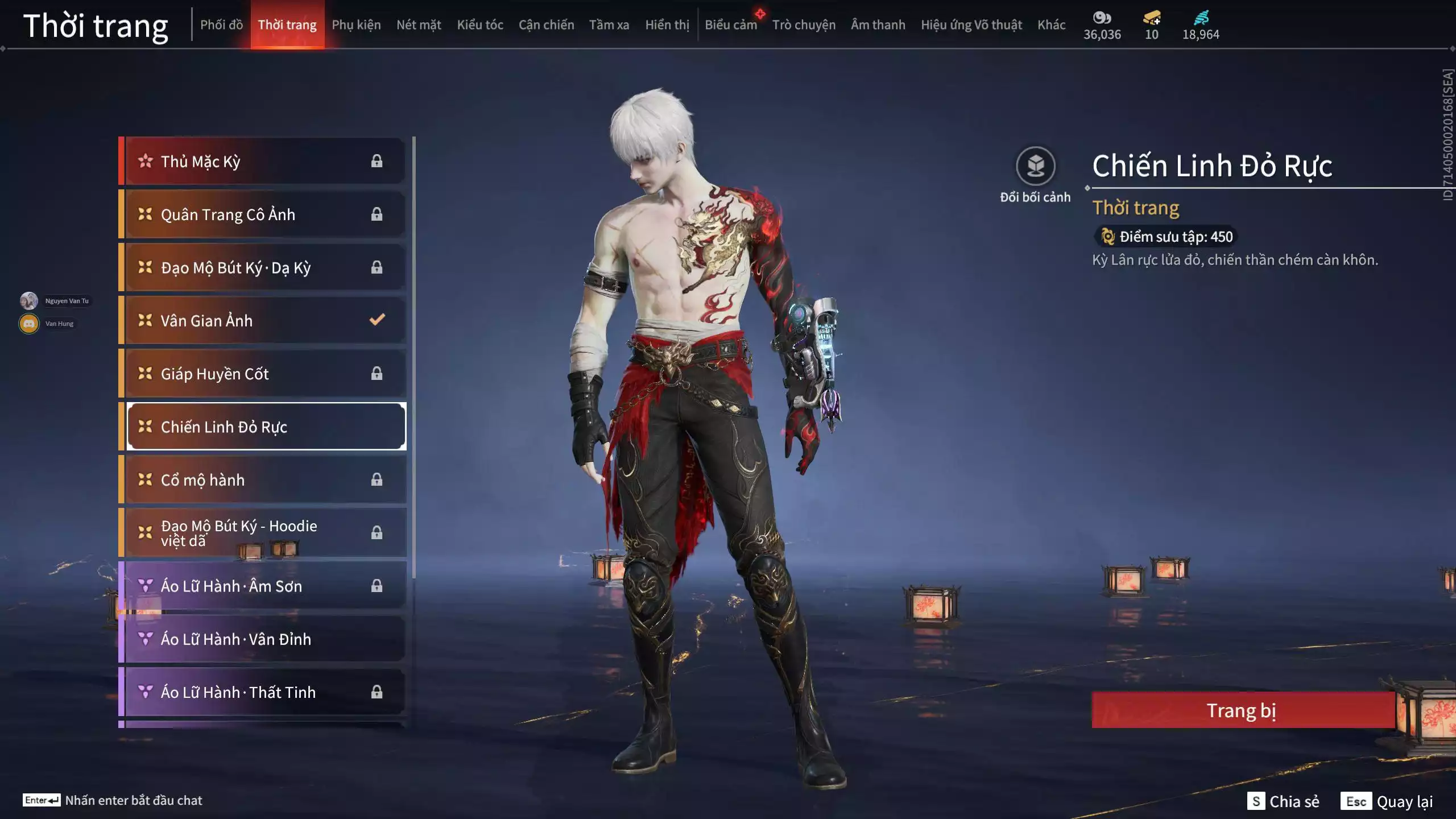 Ảnh Acc 681: 5 Vũ khí đỏ, 2 Trang phục đỏ