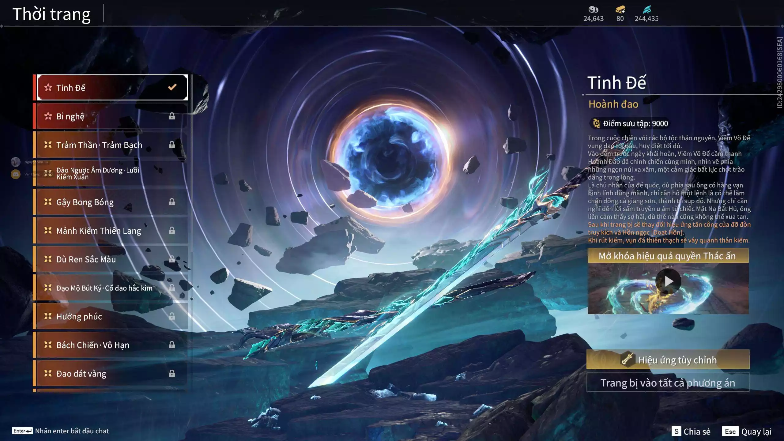 Ảnh Acc 412: 8 Vũ khí đỏ, 5 Trang phục đỏ