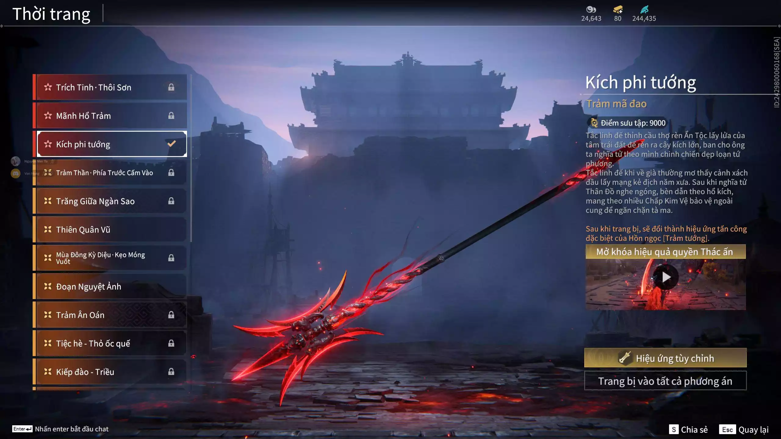 Ảnh Acc 412: 8 Vũ khí đỏ, 5 Trang phục đỏ