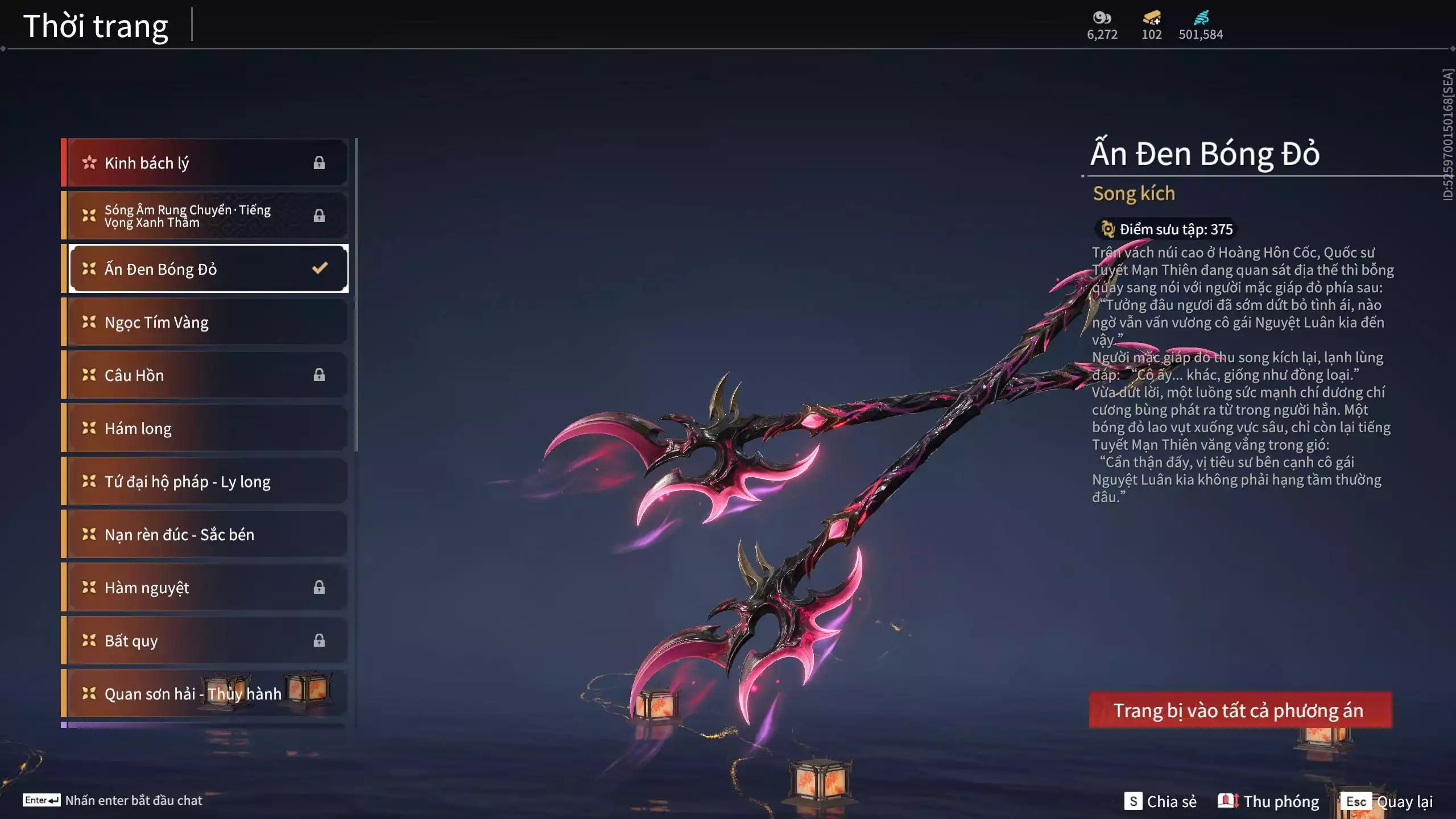 Ảnh Acc 678:10 Vũ khí đỏ, 10 Trang phục đỏ