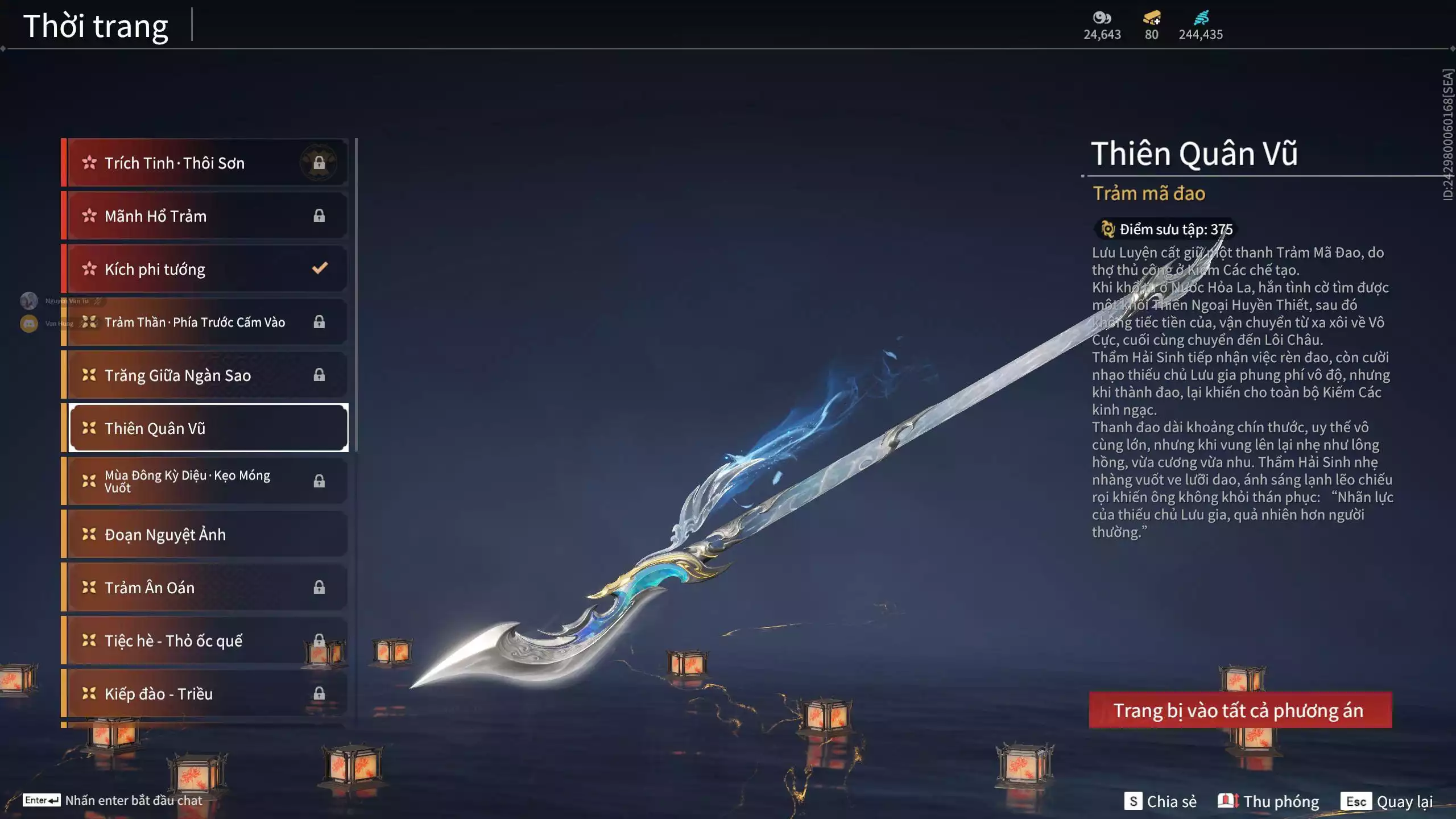 Ảnh Acc 412: 8 Vũ khí đỏ, 5 Trang phục đỏ