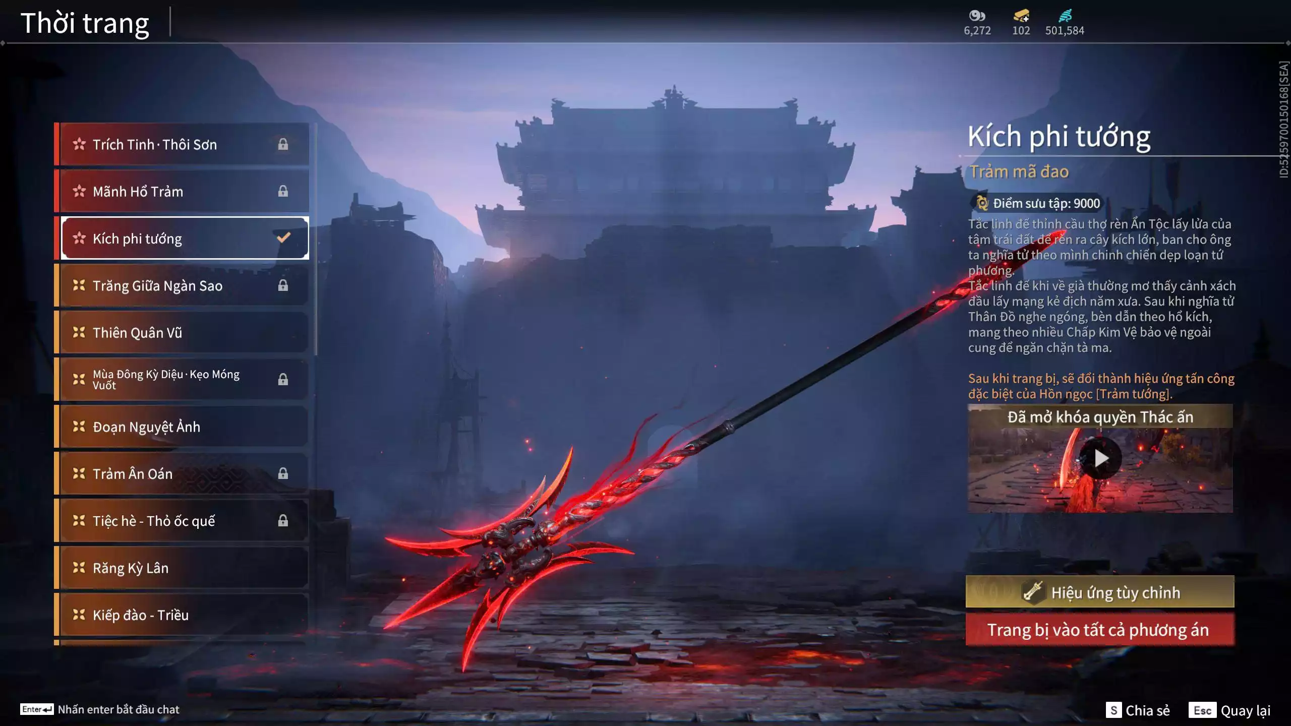 Ảnh Acc 678:10 Vũ khí đỏ, 10 Trang phục đỏ