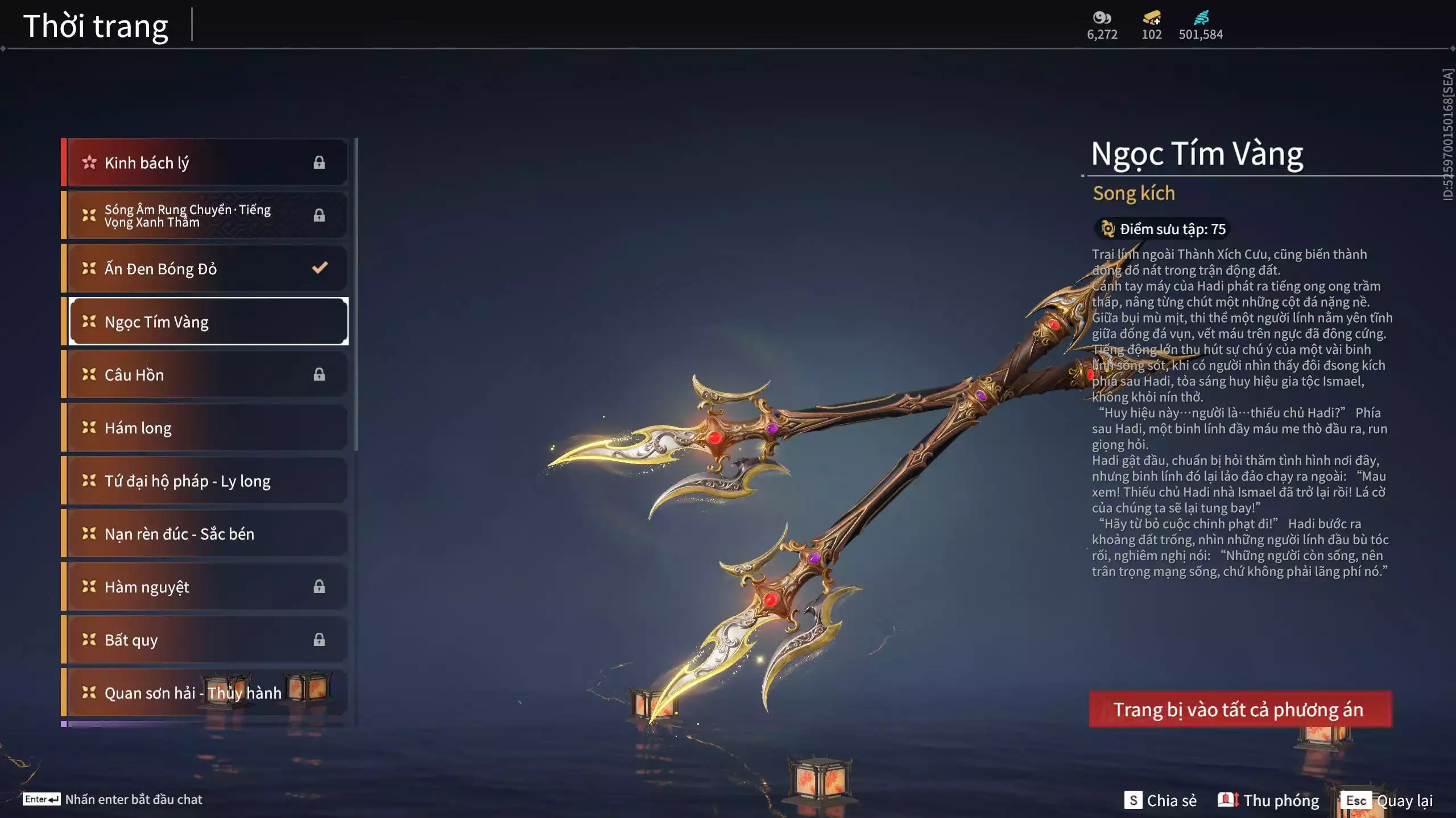 Ảnh Acc 678:10 Vũ khí đỏ, 10 Trang phục đỏ