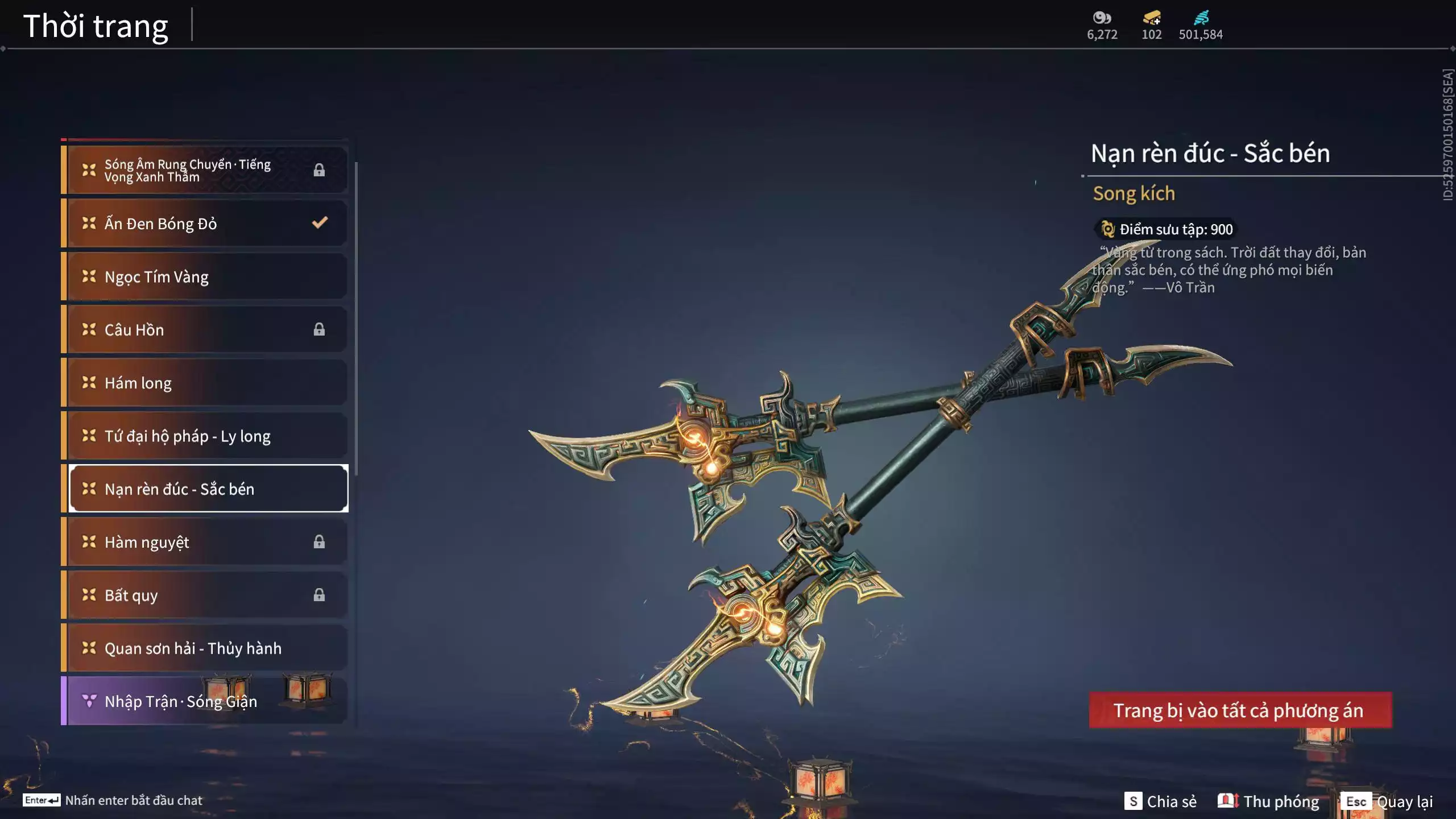 Ảnh Acc 678:10 Vũ khí đỏ, 10 Trang phục đỏ