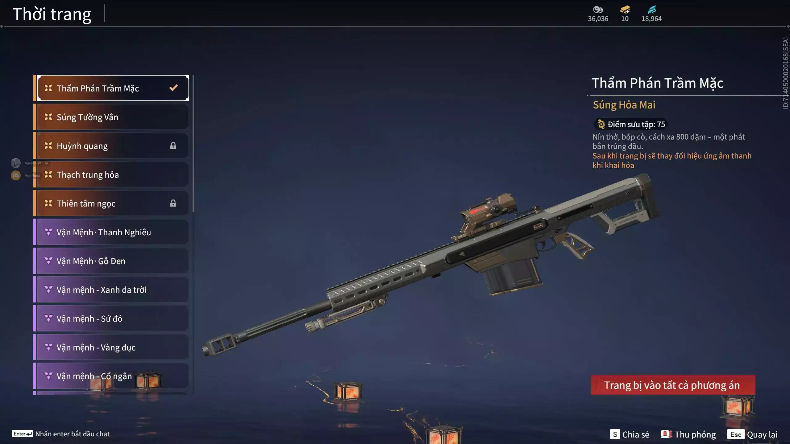 Ảnh Acc 681: 5 Vũ khí đỏ, 2 Trang phục đỏ