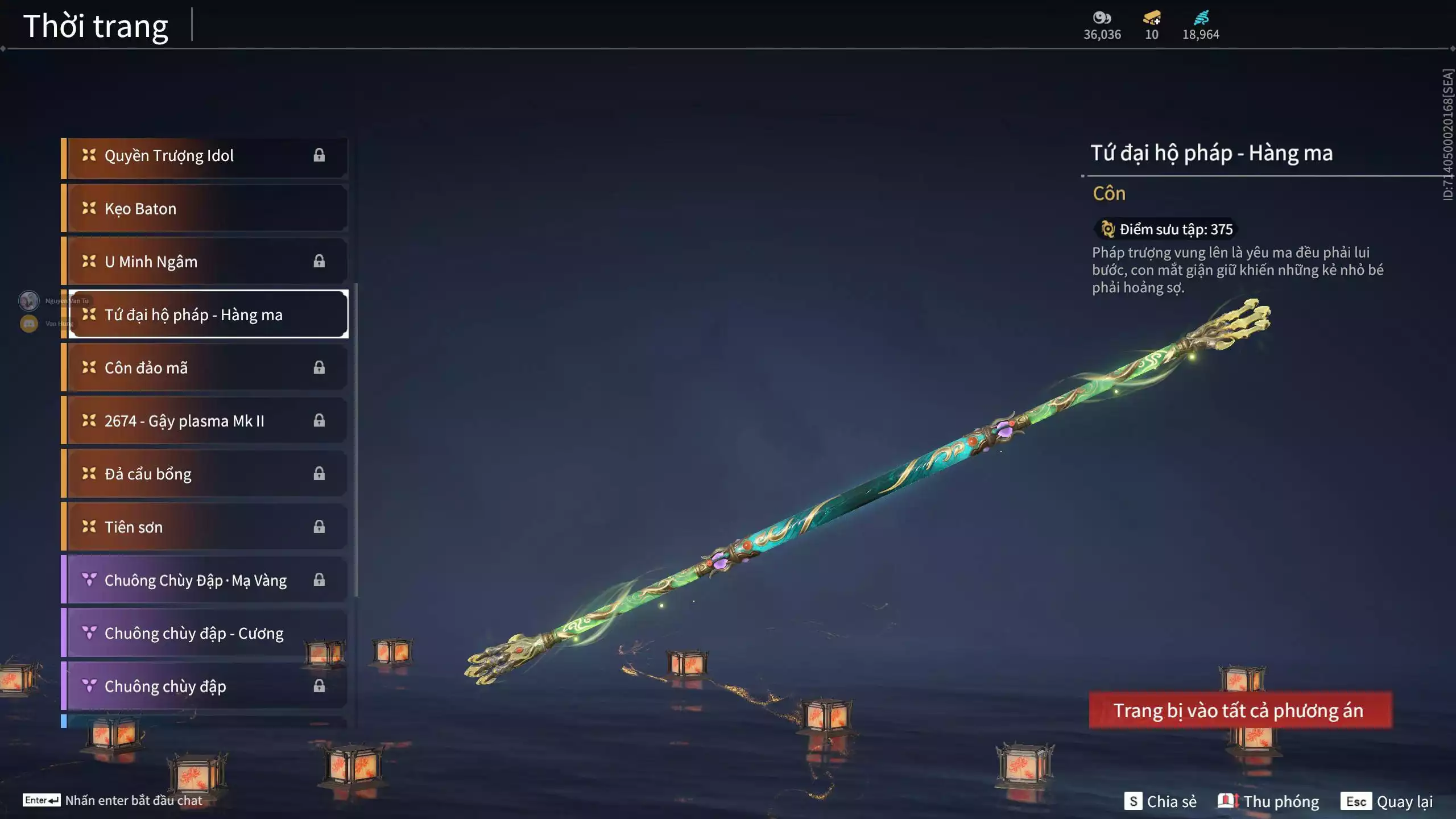 Ảnh Acc 681: 5 Vũ khí đỏ, 2 Trang phục đỏ