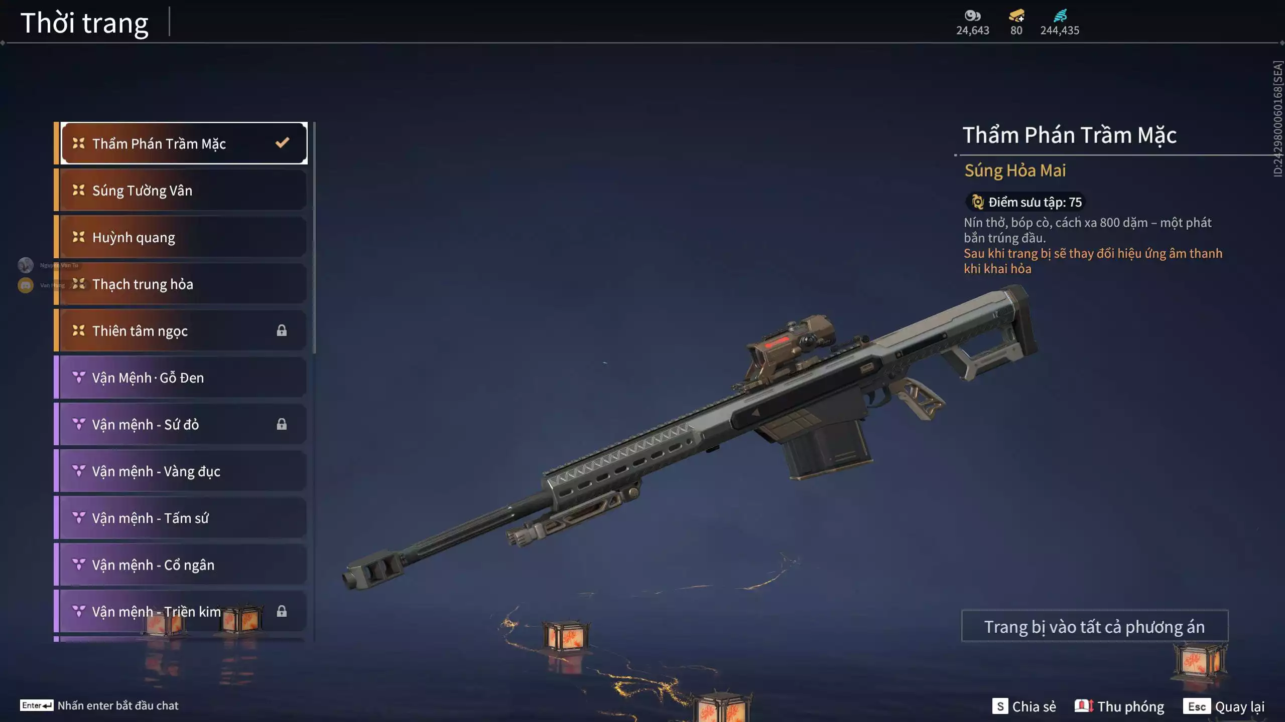 Ảnh Acc 412: 8 Vũ khí đỏ, 5 Trang phục đỏ