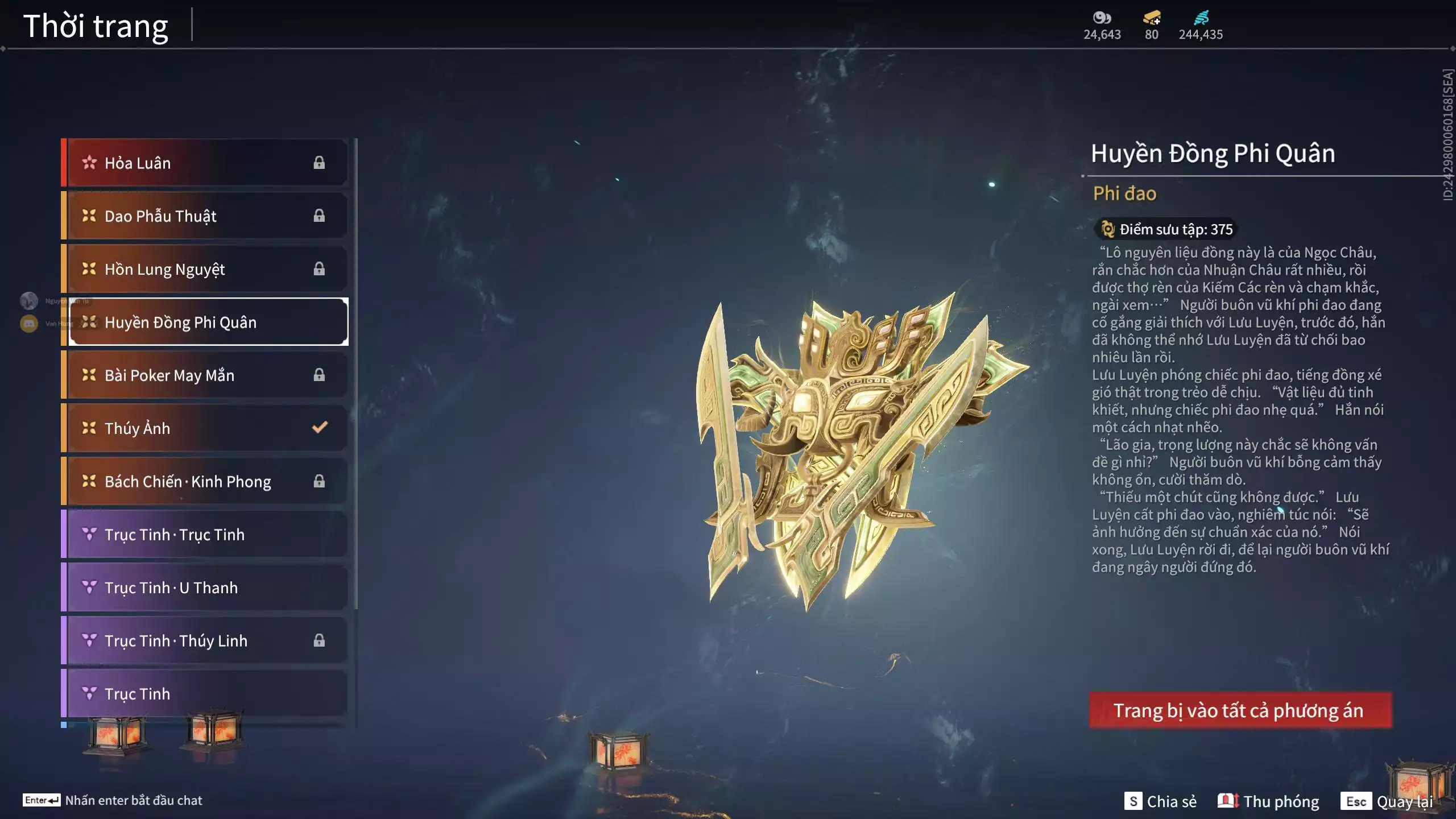 Ảnh Acc 412: 8 Vũ khí đỏ, 5 Trang phục đỏ