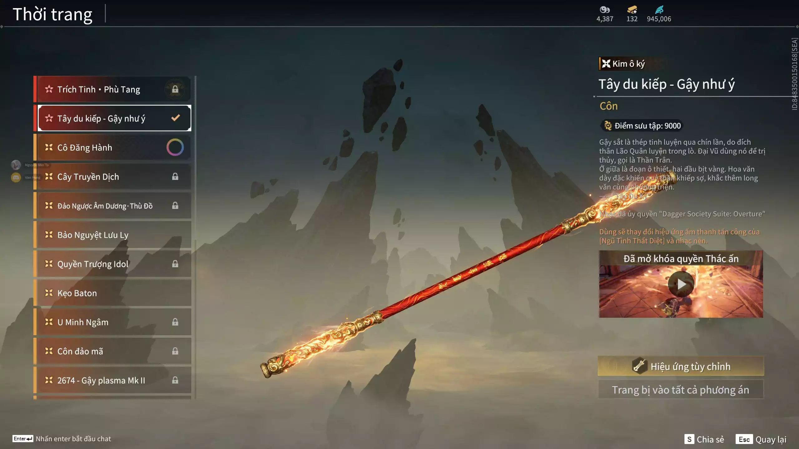 Ảnh Acc 664: 7 Vũ khí đỏ, 5 Trang phục đỏ