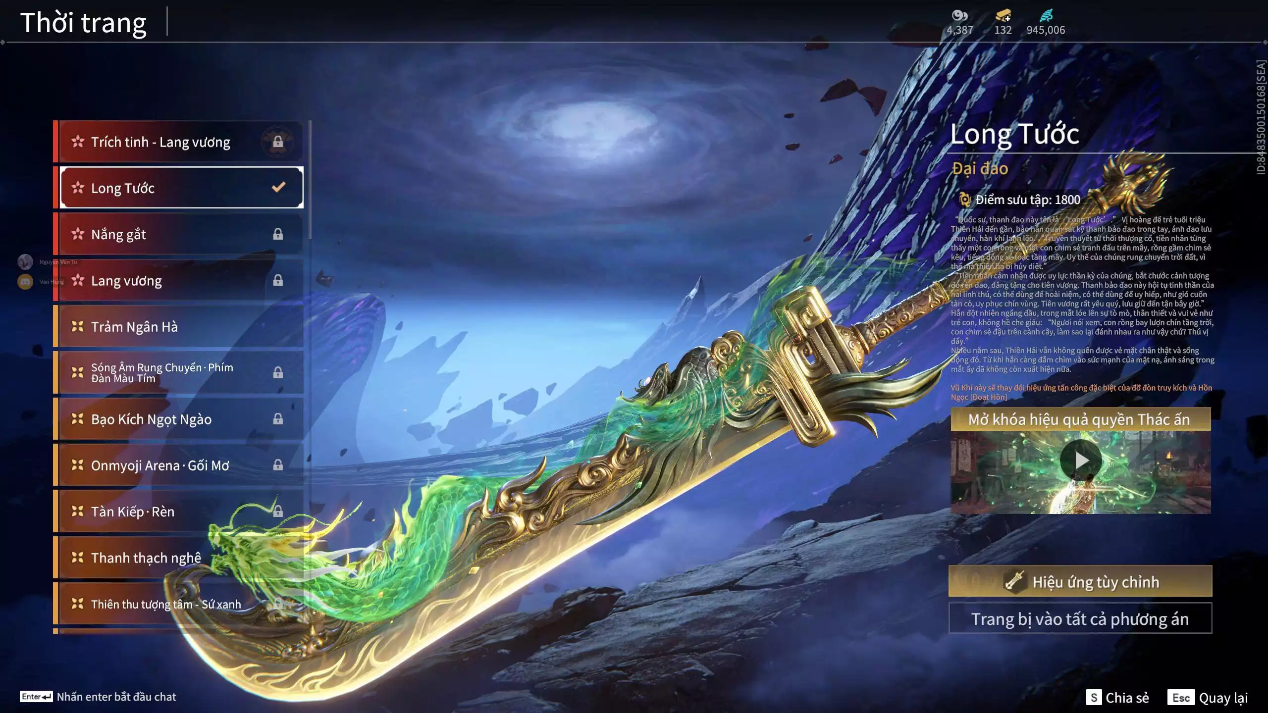 Ảnh Acc 664: 7 Vũ khí đỏ, 5 Trang phục đỏ