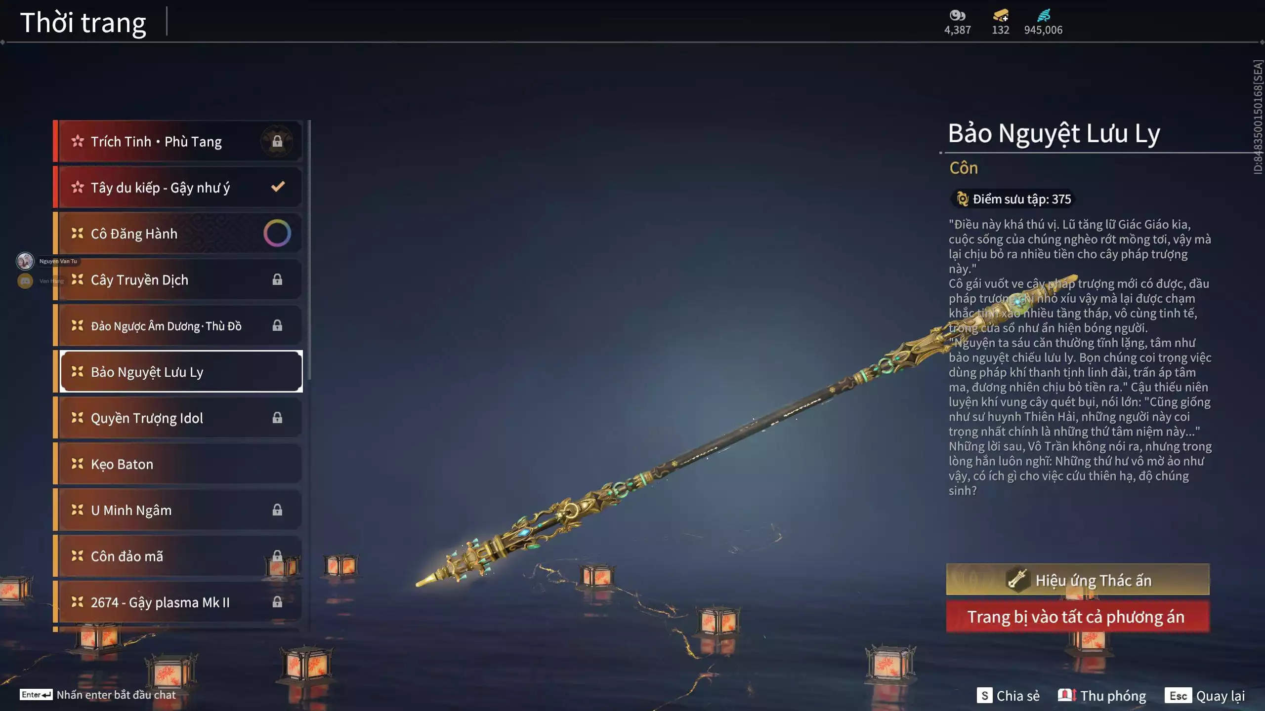 Ảnh Acc 664: 7 Vũ khí đỏ, 5 Trang phục đỏ