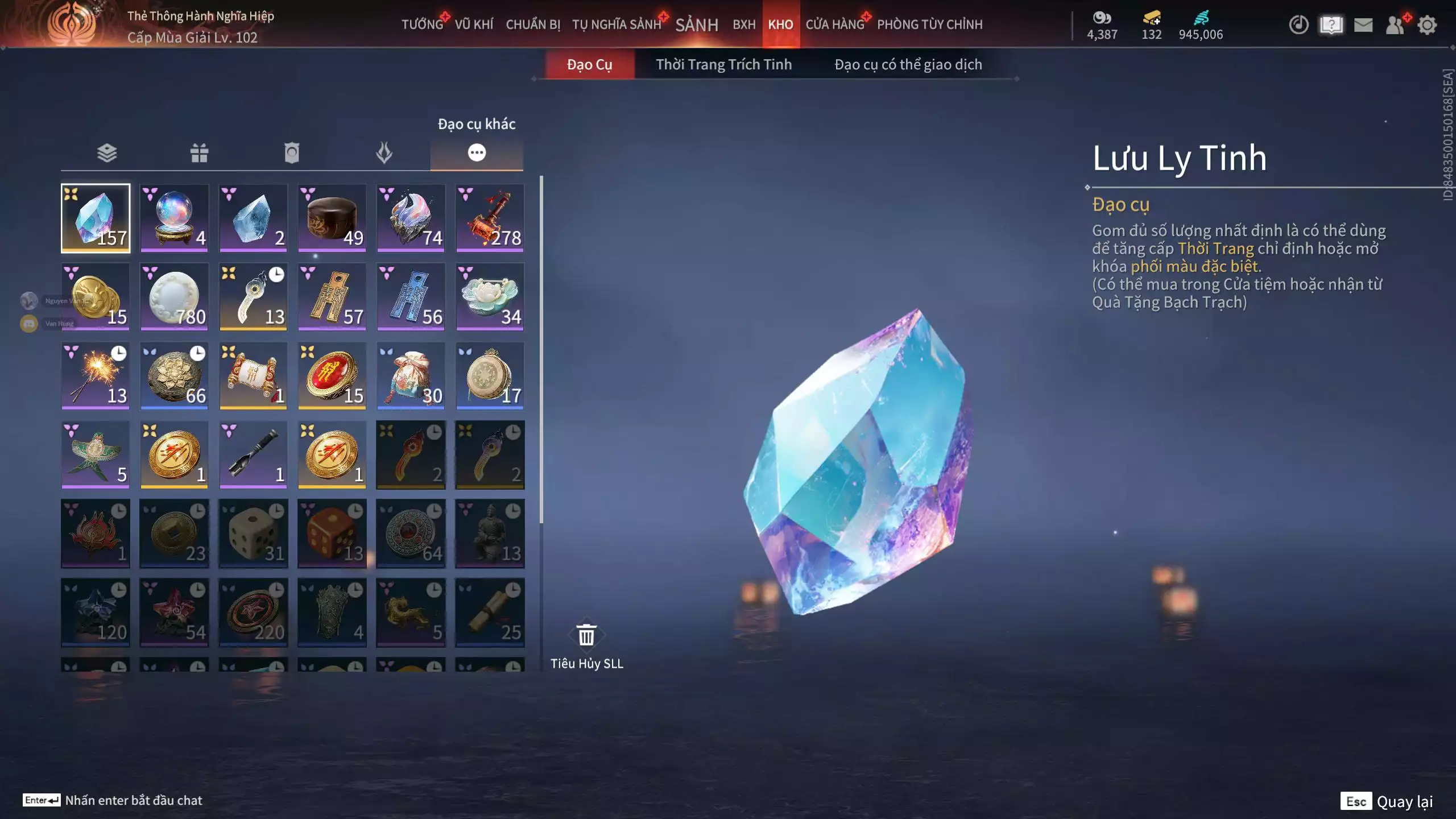 Ảnh Acc 664: 7 Vũ khí đỏ, 5 Trang phục đỏ