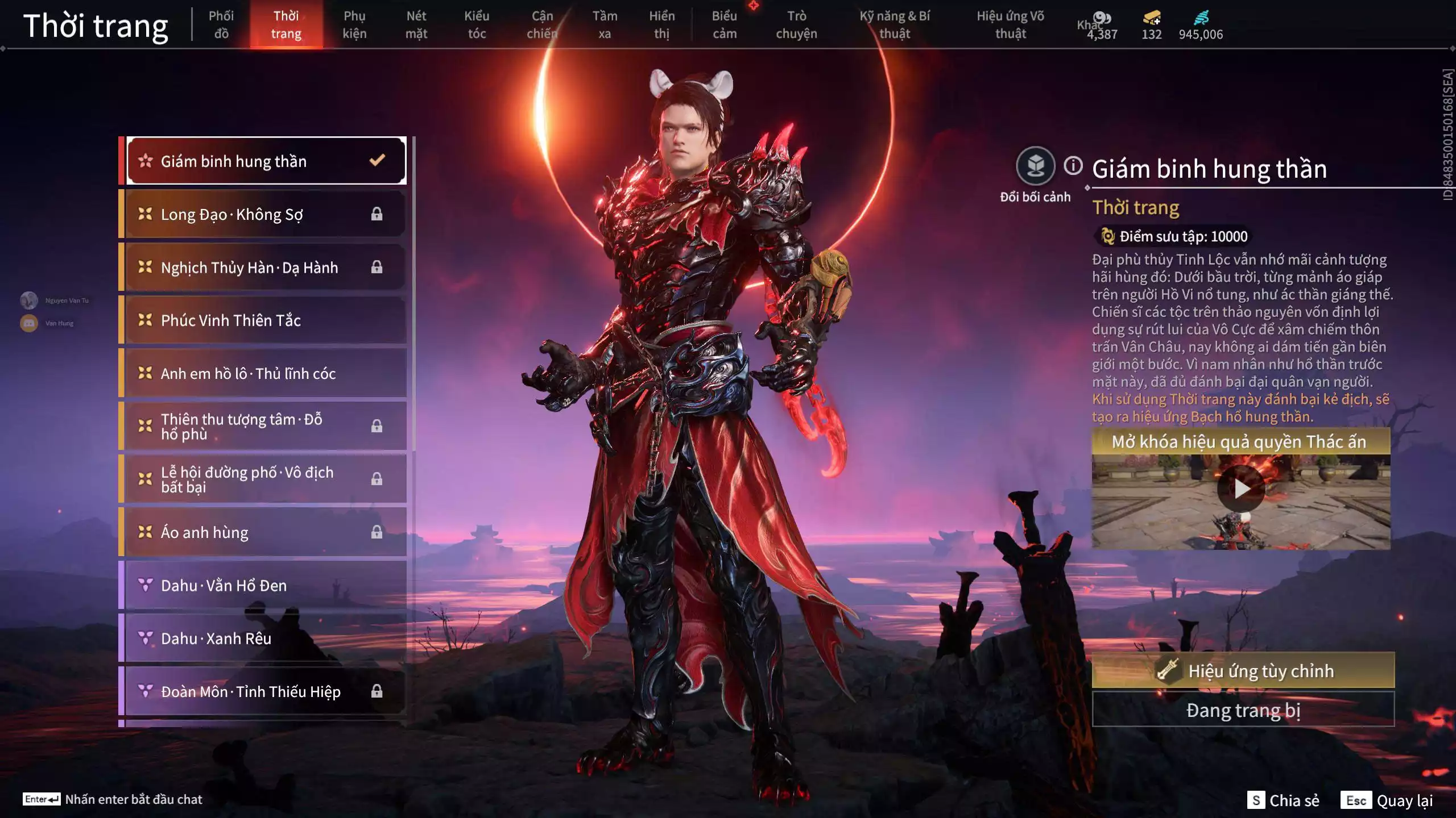 Ảnh Acc 664: 7 Vũ khí đỏ, 5 Trang phục đỏ