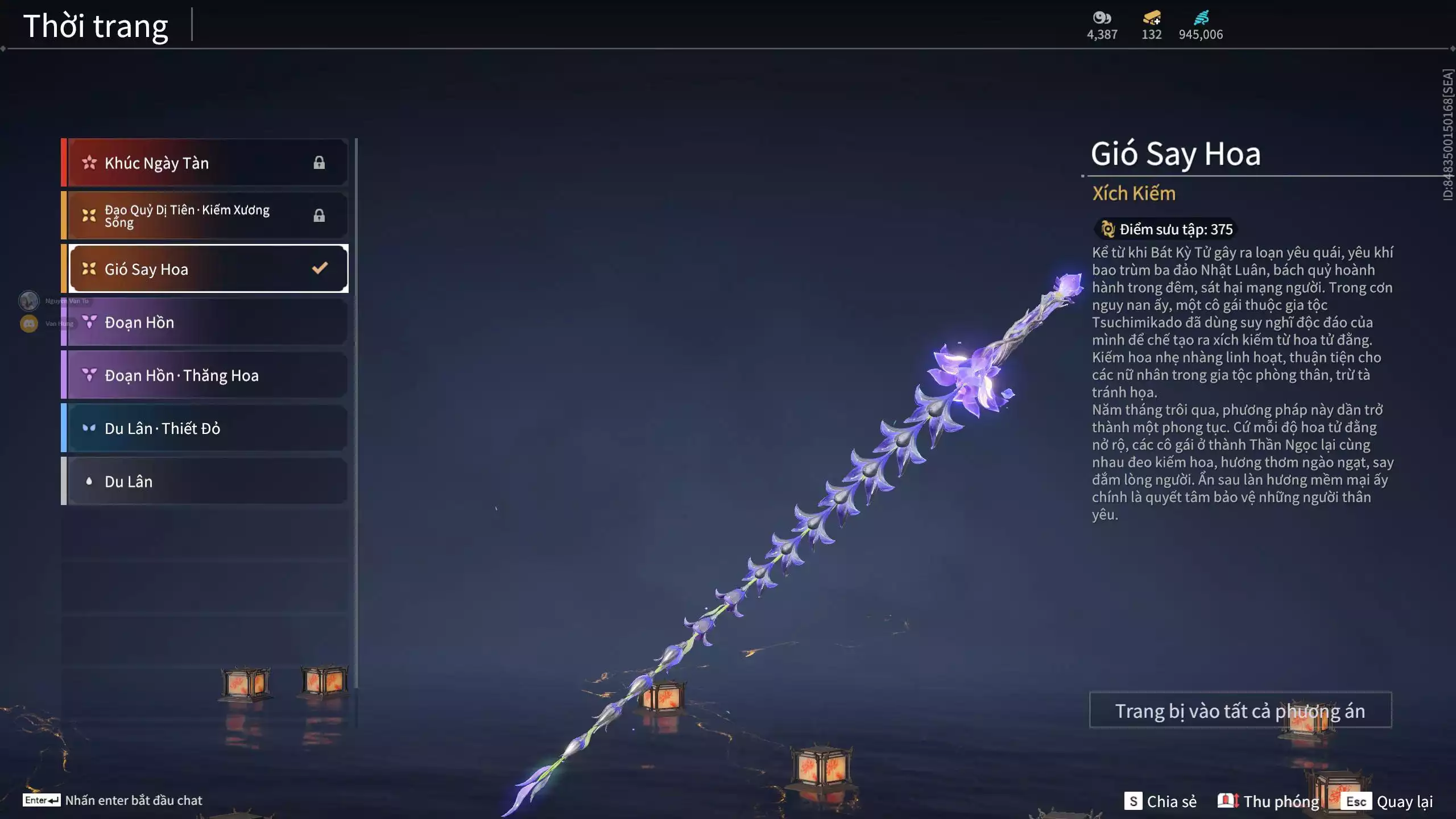 Ảnh Acc 664: 7 Vũ khí đỏ, 5 Trang phục đỏ