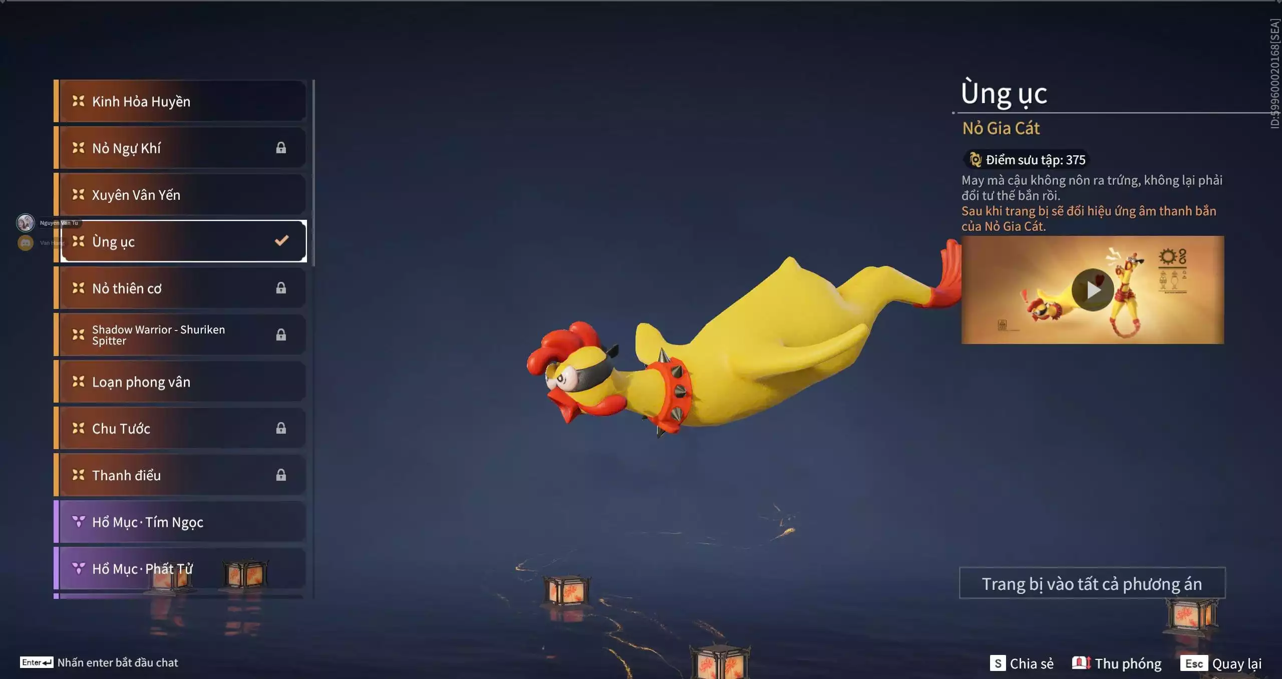 Ảnh Acc 682: 7 Vũ Khí Đỏ -7Trang Phục Đỏ